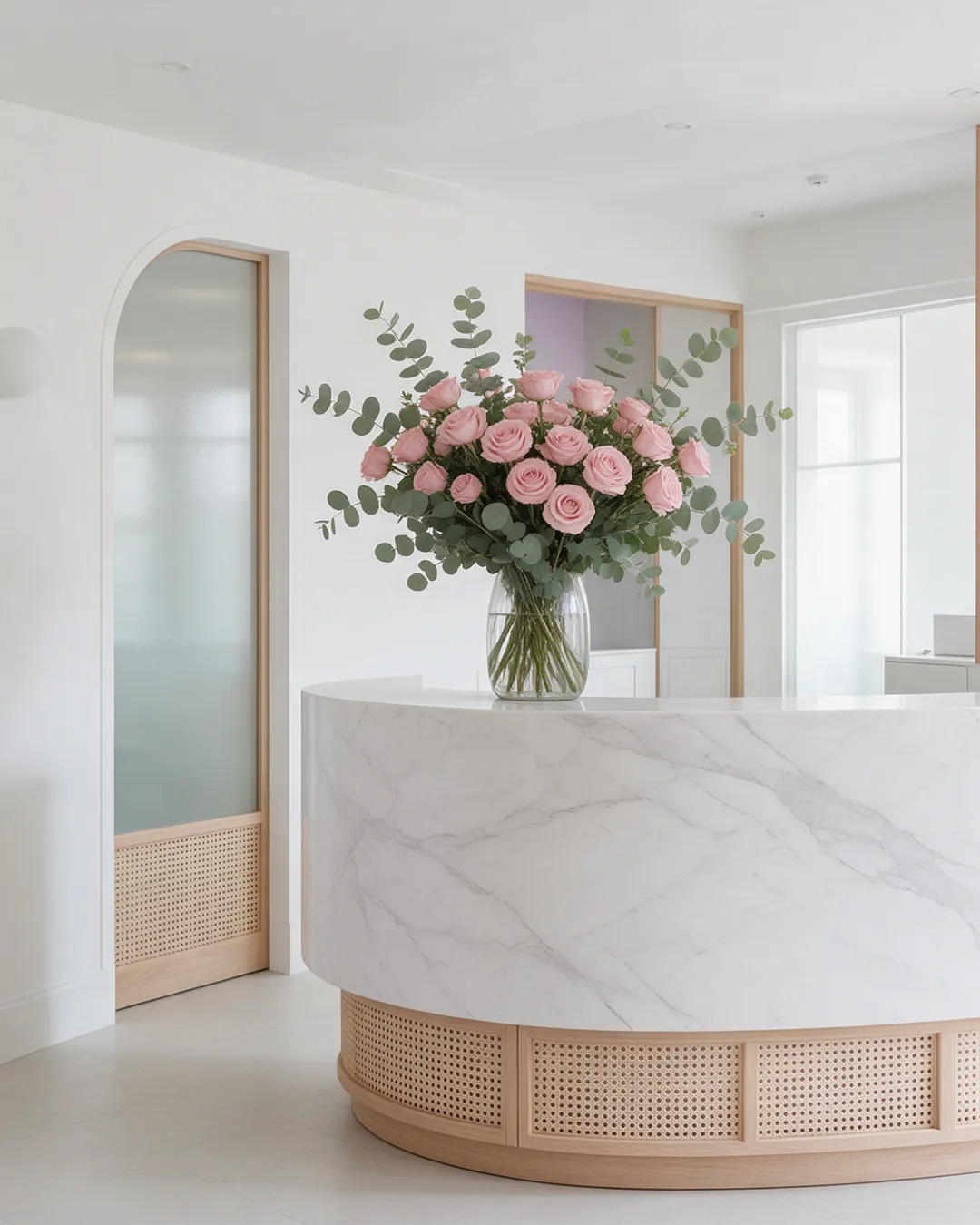 Calm, bright clinic reception